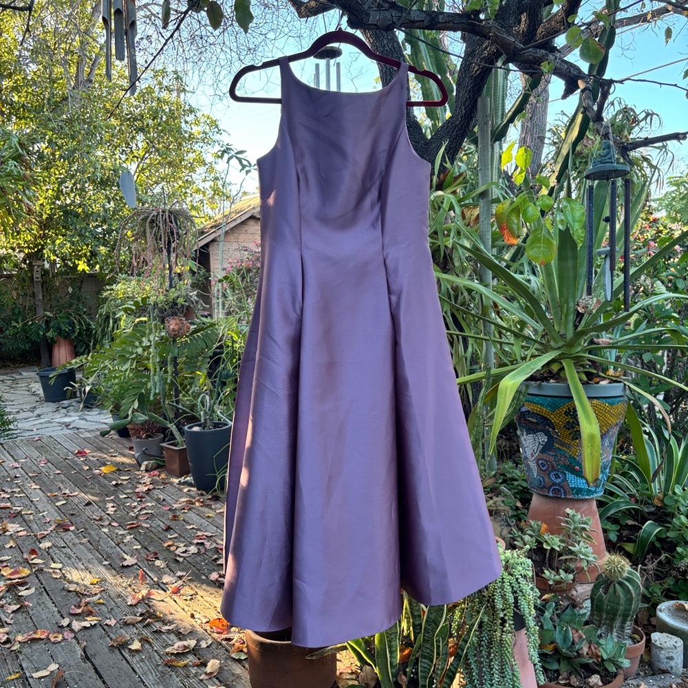 Adrianna Papell Purple A-Line Midi Dress With Pockets for Weddings/Formals